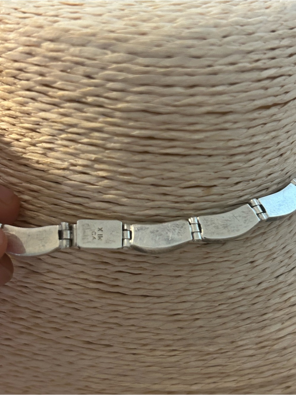 Vintage 950 silver and onyx Inlay Modernist necklace Mexico 16” - Picture 6 of 6